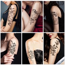 KING tattoo sticker waterproof female durable black and white flower arm set simulation tattoo cover scar sexy