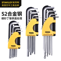 Stanley Hexagon wrench set Metric Imperial lengthened Hexagonal non-slip ball head flat head folding set