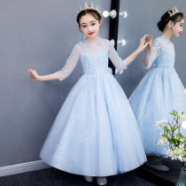 Girls Princess Dress Summer and Autumn Western Childrens Dress Host Birthday Dress Long Girl Skirt Autumn Dress