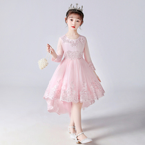 y childrens catwalk dress foreign style host new princess dress Flower Girl Wedding high-end girl performance clothing spring and summer