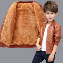 Boy Clothing Boy Fur Coat Jacket 2022 Spring Autumn New CUHK Children Casual Plus Suede Thickened Baby Leather Jacket