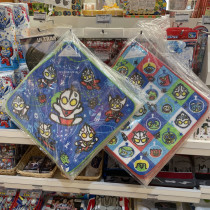 Japan imported Altman childrens baby cartoon cotton can be hung and written name blue hand towel wipe face scarf