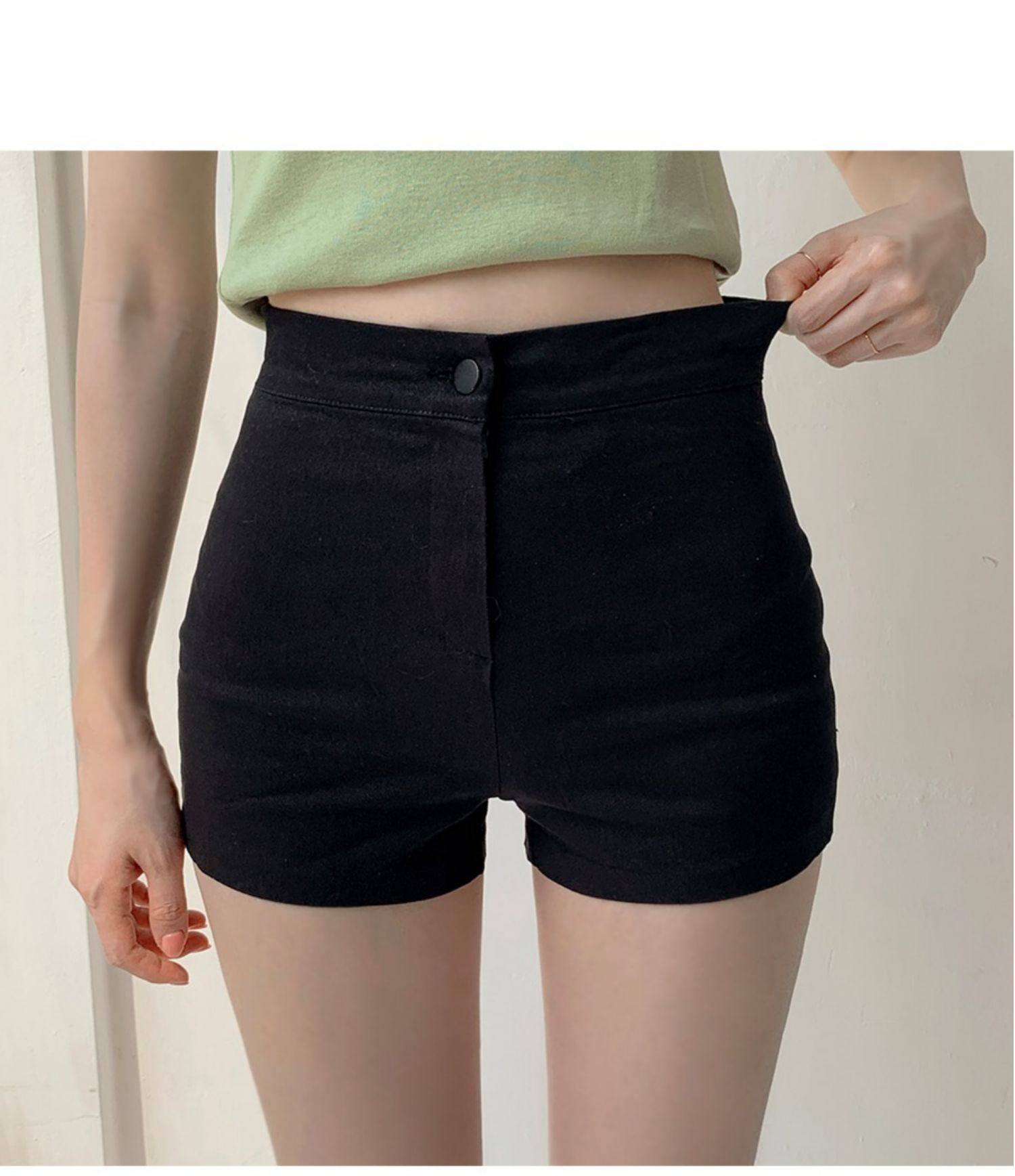 黑色小短裤跳版高腰显瘦紧身外舞瑜伽弹力短裤韩穿打底热裤女夏