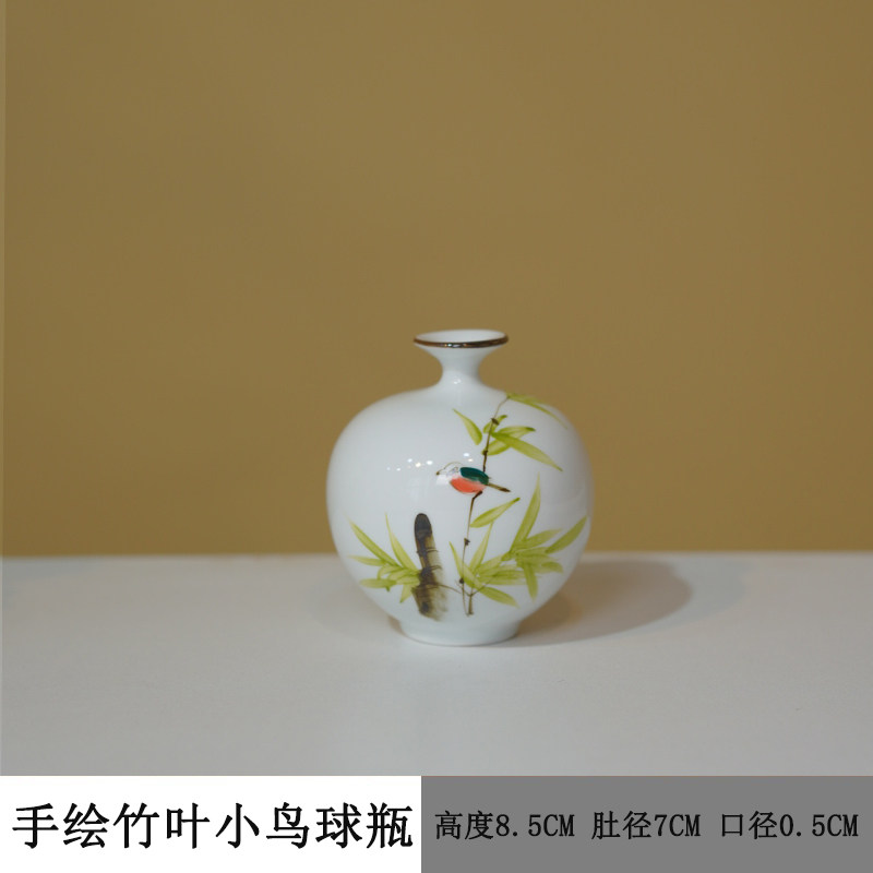 景德镇窑变陶瓷小花瓶小花器冰裂纹手工拉胚迷你花瓶创意桌面摆件