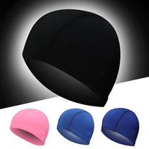 New nylon solid color play comfortable adult swimming cap fashion printing mens and womens long color swimming cap manufacturers