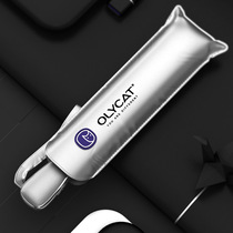 OLYCAT titanium silver Triple folding automatic ultra-light portable flat umbrella sun protection UV parasol