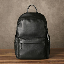 Ancient mens backpack shoulder bag Korean leather travel bag business and leisure computer bag fashion trend cowhide schoolbag