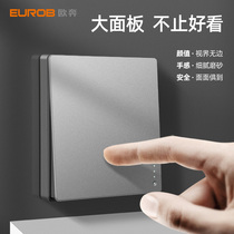 OPEN Pure Flat Large Plate Gray Model 86 Five Hole Two Three Insert with Dual Control Single Open Wall Switch Socket Panel Multi-hole