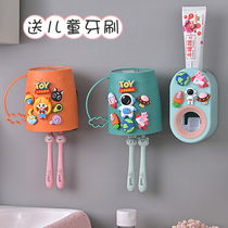 Cartoon Wall-mounted Children Gargle Cup Cute Cloud Tooth Brushing Cup Free of perforated toothbrush shelve set Tooth Cup Tooth vat