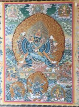 Tibetan hand-painted Thangka works Dawide King Kong five Guardian gods town house transporter Handmade entrance painting transporter