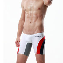 Professional Swimsuit Mens Flat Corner Low Waist Stylish Style Mens Swimming Pants 50% Mid-Length Beach Spa Swimming Pants Men