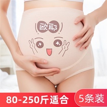 Pregnant womens underwear pure cotton belly support high waist plus size 200 kg summer plus size thin underwear womens middle and late pregnancy
