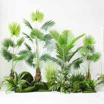 Simulation of plant landscape landscape wall large-scale landing net red fake green plant indoor clothing shop window decoration set