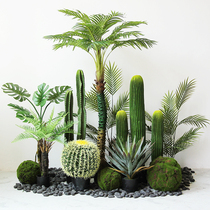 Simulation coconut tree sunflower tree green plant set landing scene large indoor tropical rainforest plant landscape decoration
