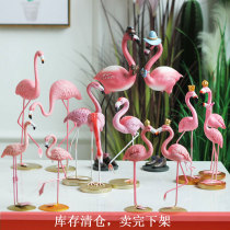 ins Super fire Flamingo ornaments Nordic style simulation resin creative home living room desktop pink decoration