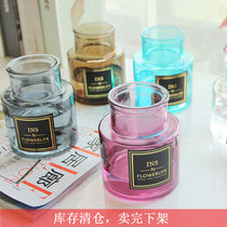 Nordic ins style transparent glass small vase flower arrangement small hydroponic hipster creative table table decoration ornaments