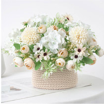 Eurostyle upscale emulated silk flower with tea bud wedding party to hold floral living room personality to decorate floral art to film props