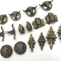 Dongguan broken copper retro Indian minotaur decorative buckle Pure copper luggage treasure cloth buckle DIY handmade leather accessories