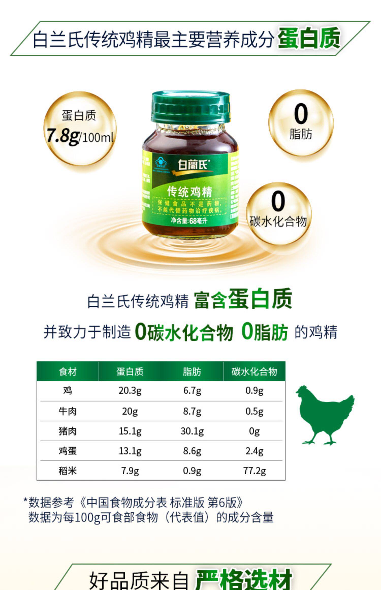 白兰氏传统鸡精68毫升6瓶4盒套餐保健食品抗疲劳