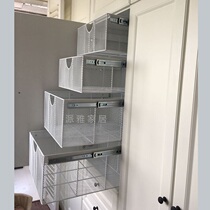 Piya home custom-made wardrobe basket cloakroom slide basket bedroom storage storage storage pull basket metal basket