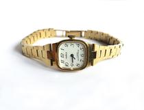 Ukrainian Elegant ◇ Ancient 1970s retro Soviet Elegant gold square ladies mechanical watch