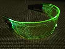 British Cyber hand-made fashion features Gothic laser green luminous club goggles