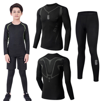 High elastic childrens tights boys and girls sports suits autumn and winter running leggings juvenile football basketball training clothes