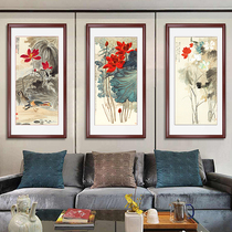 Ninth Fig New Chinese Portrait Decoration Painting Triple Painting Hall Painting Hall Painting Hall Painting Guangdong Lotus Decoration Frame
