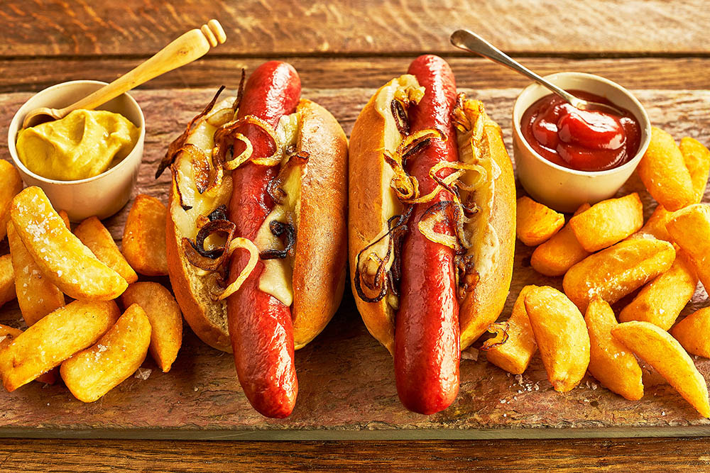 长条法兰克福香肠汉堡热狗包肠烧烤肠frankfurter style sausage