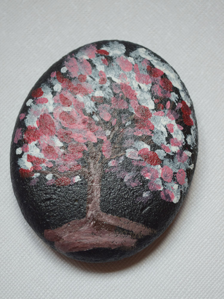 树系列手绘石头画 精品礼物生活小摆件 创意生日礼物男女朋友通用