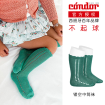 Spain Condor Kant autumn winter cotton female treasure thin mesh foreign style baby breathable side hollow socks