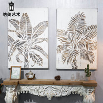 Retro do old flower wall wall sofa background wall American living room entrance wall decoration homestay creative accessories