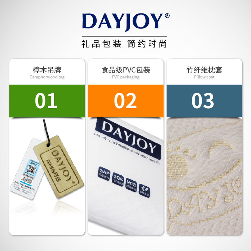 DAYJOY天然进口乳胶加长情侣枕芯橡胶护颈椎枕1.5/1.35米双人枕头产品展示图2