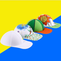 Pulp baseball cap children hand-painted white blank sun hat coloring environmental protection paper hat handmade DIY material
