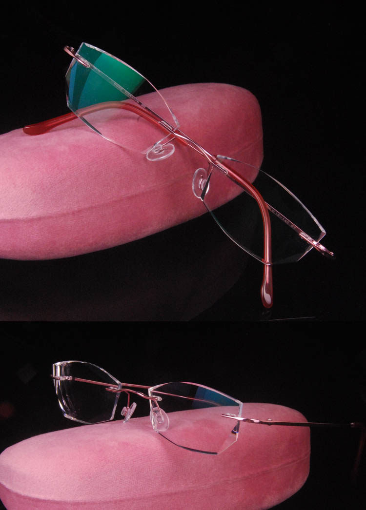 新款高档超轻超韧性β钛 无框近视眼镜框架 眼镜架 女士眼睛