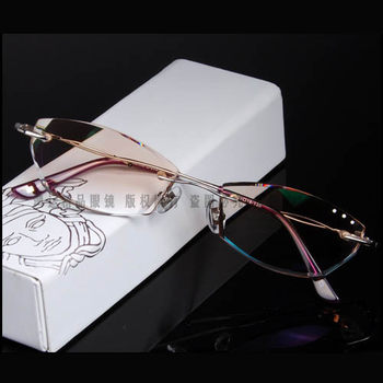 Customized ultra-light frameless diamond-set diamond-cut glass glass frame myopia glass frame eye women model 249