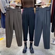 Suit pants children autumn and winter 2021 New loose Korean casual ankle-length pants high waist Haren pants slim radish pants