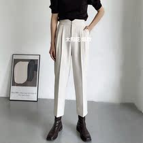 Black suit pants womens high waist thin ankle-length pants 2021 new autumn Haren pants casual radish pants