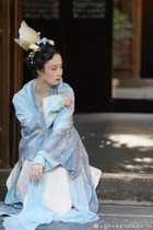 Blue bone crown Hair crown Hair crown Bundle hair crown Hanfu accessories ancient style hair accessories want to pick apple flower 3D printing durable Song crown