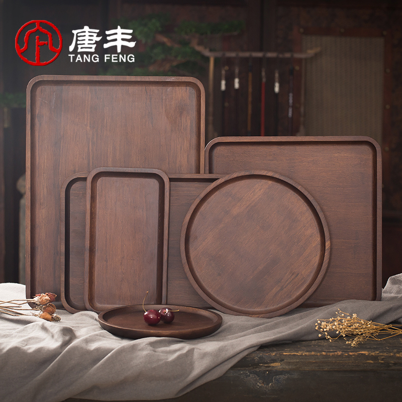 Tang Feng bamboo tea tray was retro contracted saucer individual household Japanese is suing portable dry mercifully tea tray