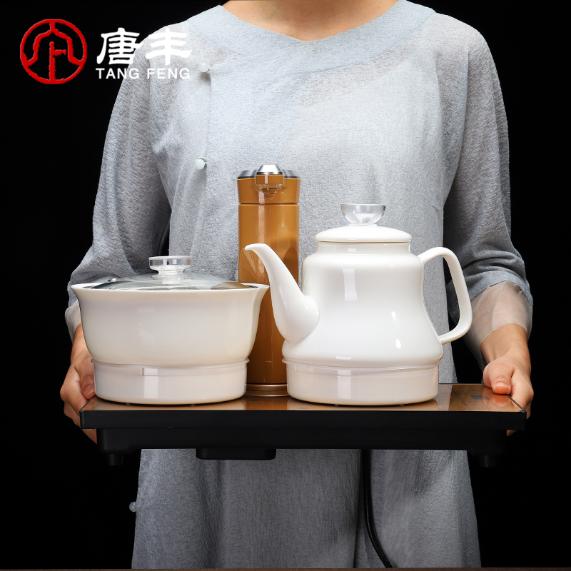 Tang Feng electric kettle heat - resistant high - capacity intelligent automatic sheung shui dehua white porcelain home office tea kettle