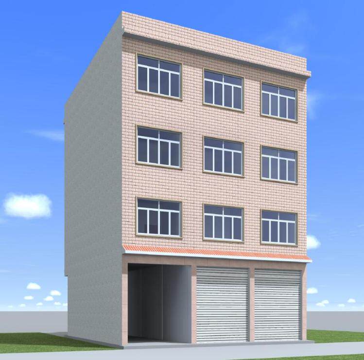 11x12 四层临街自建楼房设计街边门面房图建筑施工图水电图效果图