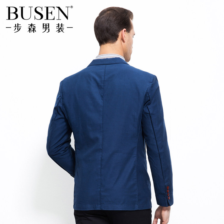Busen/步森2015秋季新品 男士休闲单西 纯色半里便西服14142155