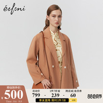 (the same style in the mall)Eveli winter new double-sided woolen coat female woolen coat 1AA170401