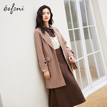 (Shopping mall with) iveli 2020 new winter Korean version of the grid long double-sided 1BA470391