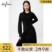 (Shopping mall same) iveli 2020 new winter Korean long knitted dress women 1BA294401