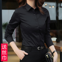 Professional shirt womens long sleeve overalls 2021 new fashion foreign style thin black top collar womens shirt