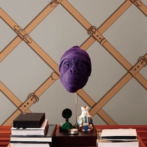 Aigia pure paper Nordic English-style French style light lavish leather rhomboid plaid wall paper background wall paper