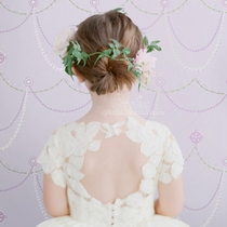 Aiga non-woven wallpaper Nordic minimalist Romantic Purple Necklace Wallpaper Wedding bedroom girl childrens house wallpaper