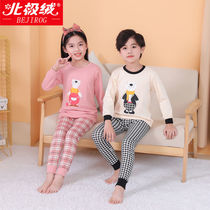 Childrens pure cotton autumn clothes Autumn pants CUHK Warm Pyjamas Boy Girl girls autumn family clothing full cotton lingerie suit